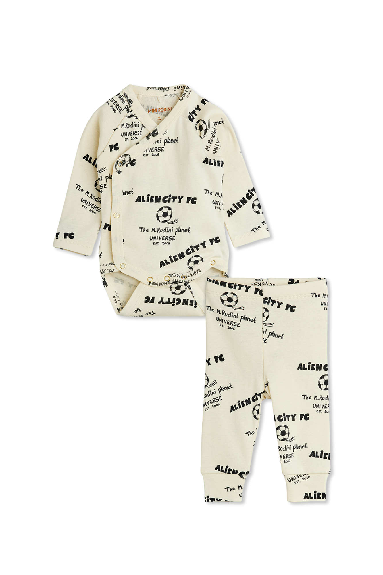 Mini Rodini Komplet: Body I Spodnie, Unisex, Kremowy