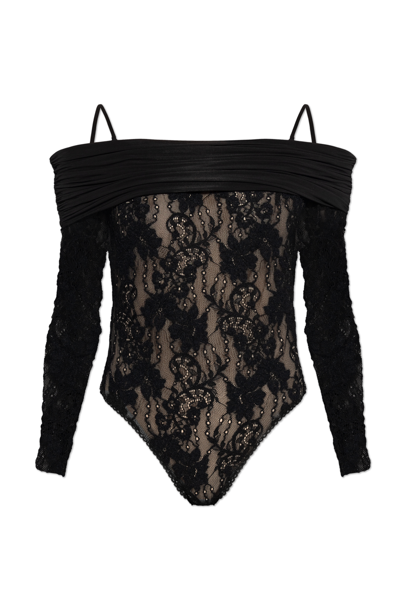 Zimmermann Koronkowe Body Z Długimi Rękawami, Kobiety, Czarny