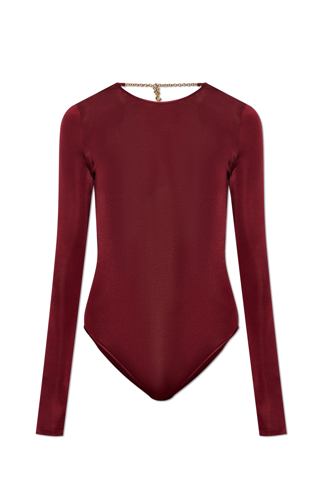 Saint Laurent Body Z Długimi Rękawami, Kobiety, Bordo
