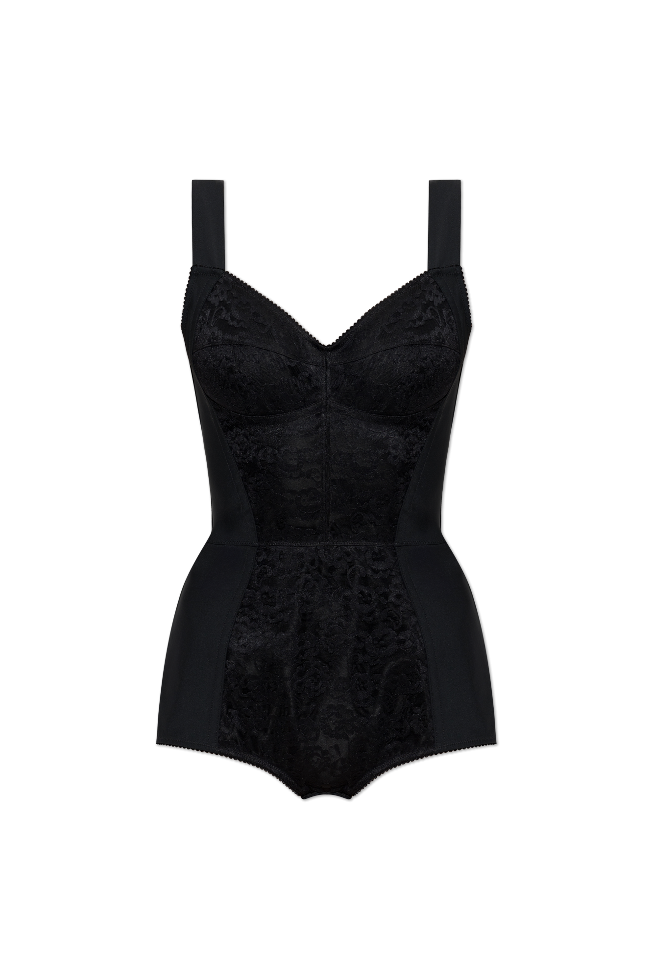Dolce & Gabbana Body Z Koronkowymi Wstawkami, Kobiety, Czarny