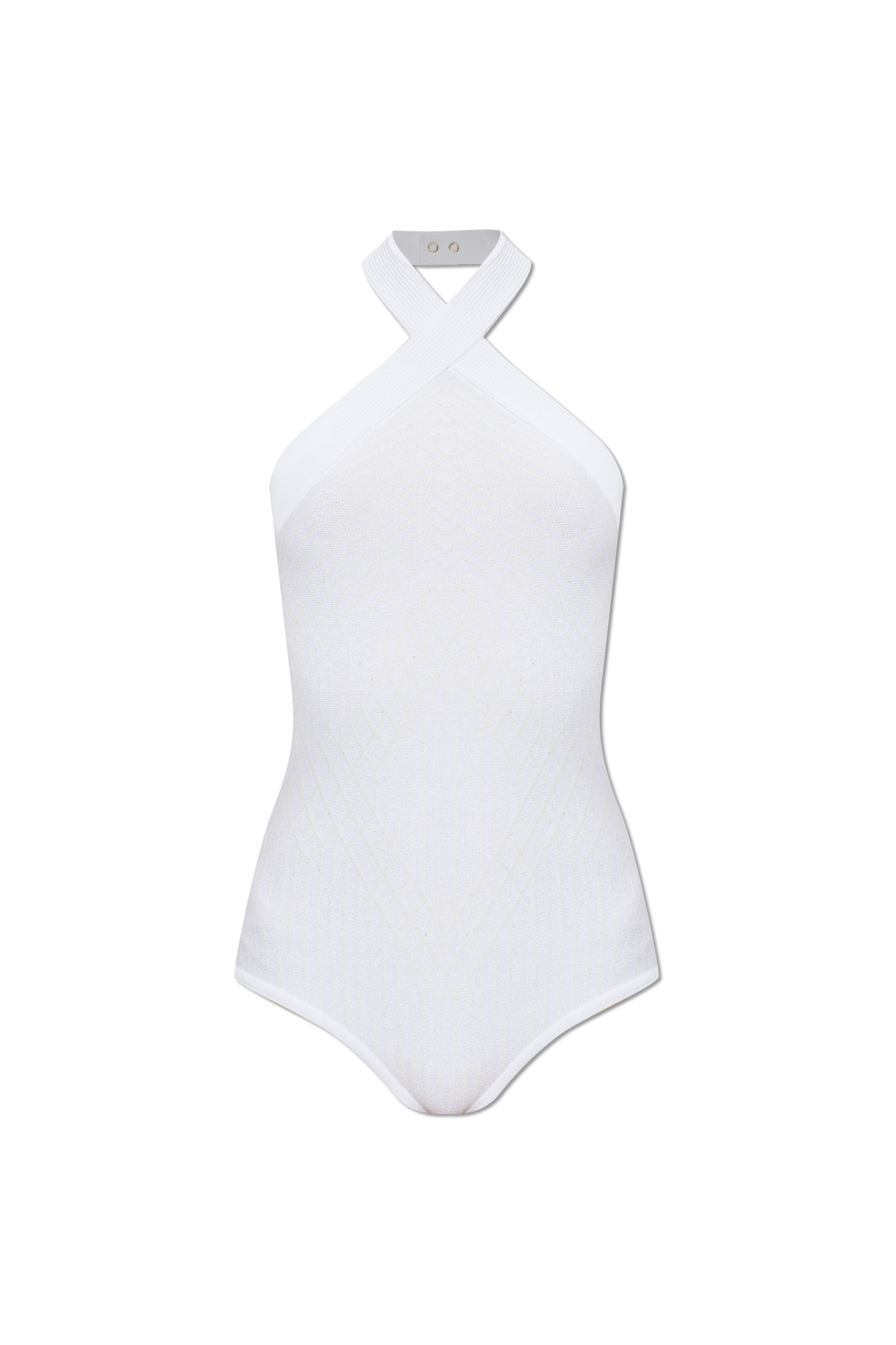 Balmain Body Z Połyskującymi Cekinami, Kobiety, Biały