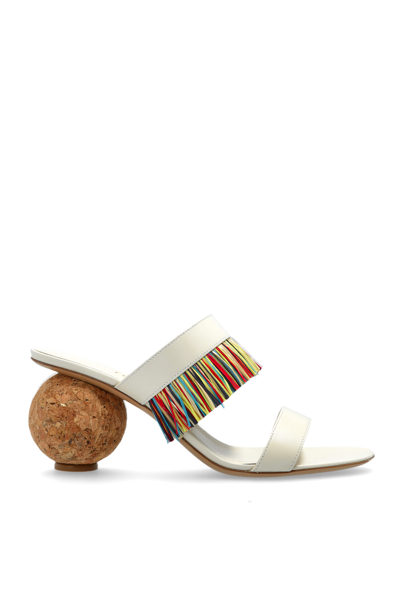 FERRAGAMO Klapki Na Obcasie, Kobiety, Kremowy