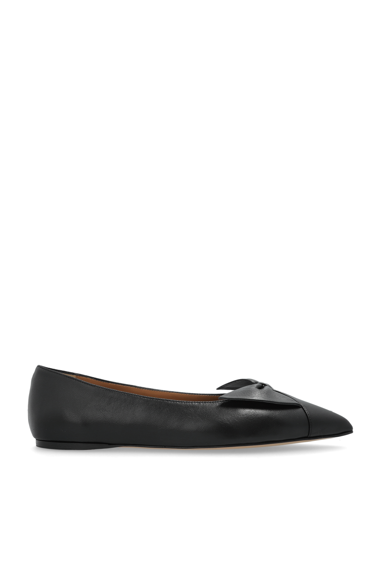 FERRAGAMO Skórzane Baleriny Z Kokardą, Kobiety, Czarny