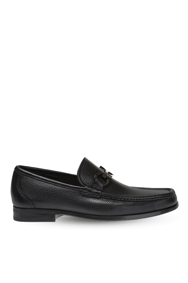 FERRAGAMO SKÓRZANE BUTY TYPU 'LOAFERS', Mężczyźni, Czarny