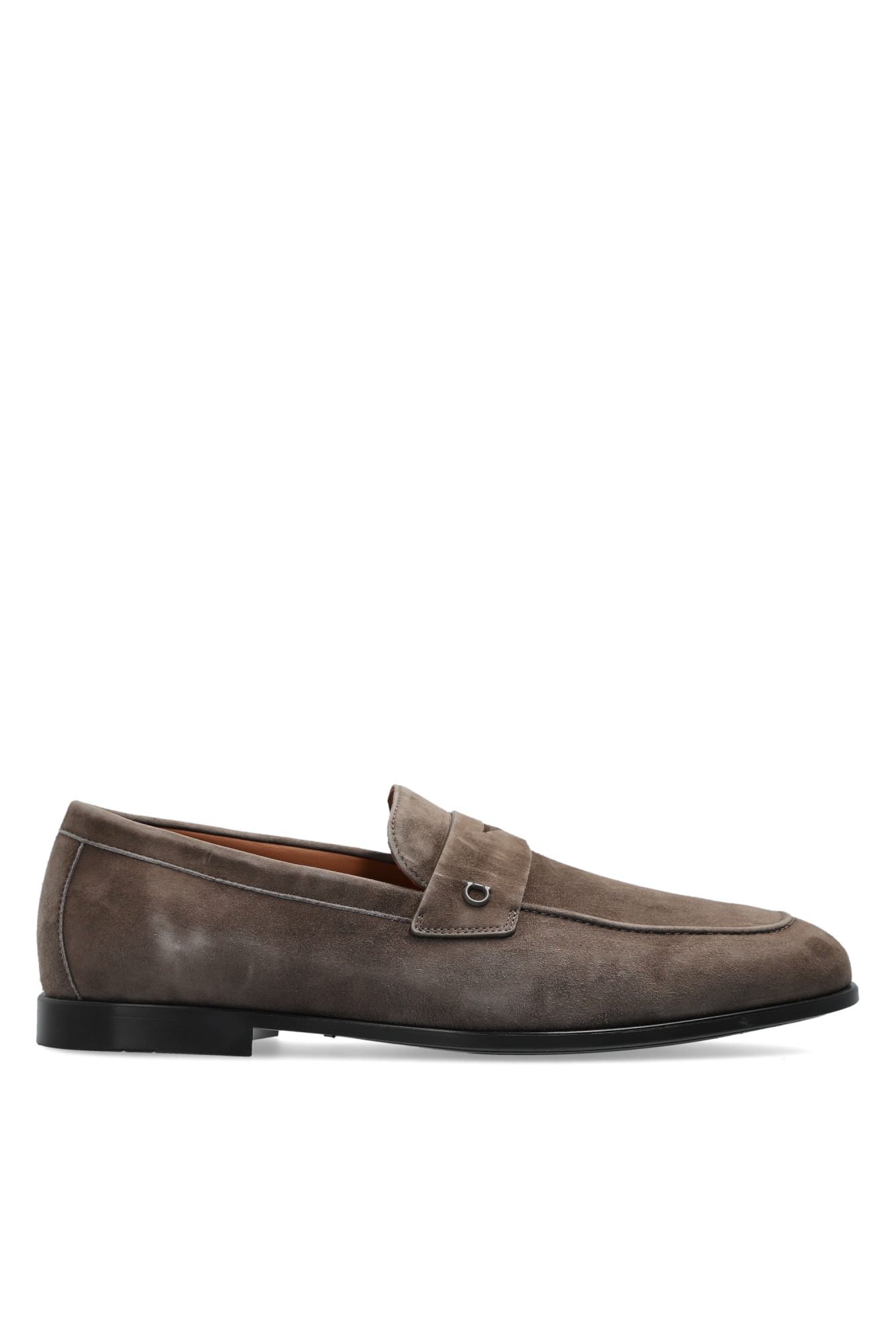 FERRAGAMO Zamszowe Buty `Tiberio` Typu `loafers`, Mężczyźni, Szary