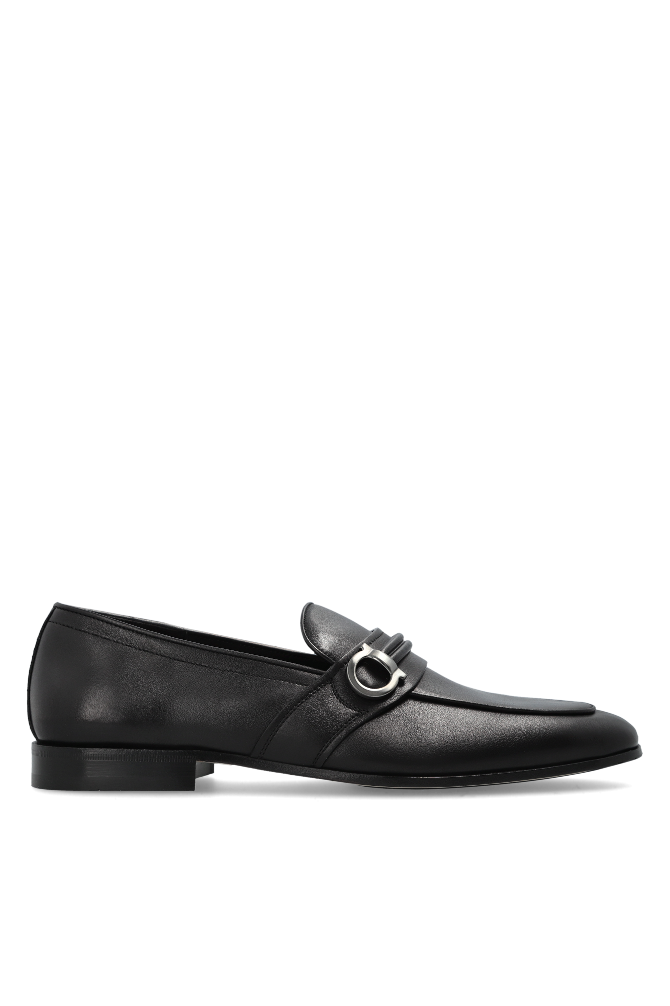 FERRAGAMO Skórzane Buty `Saddle` Typu `loafers`, Mężczyźni, Czarny