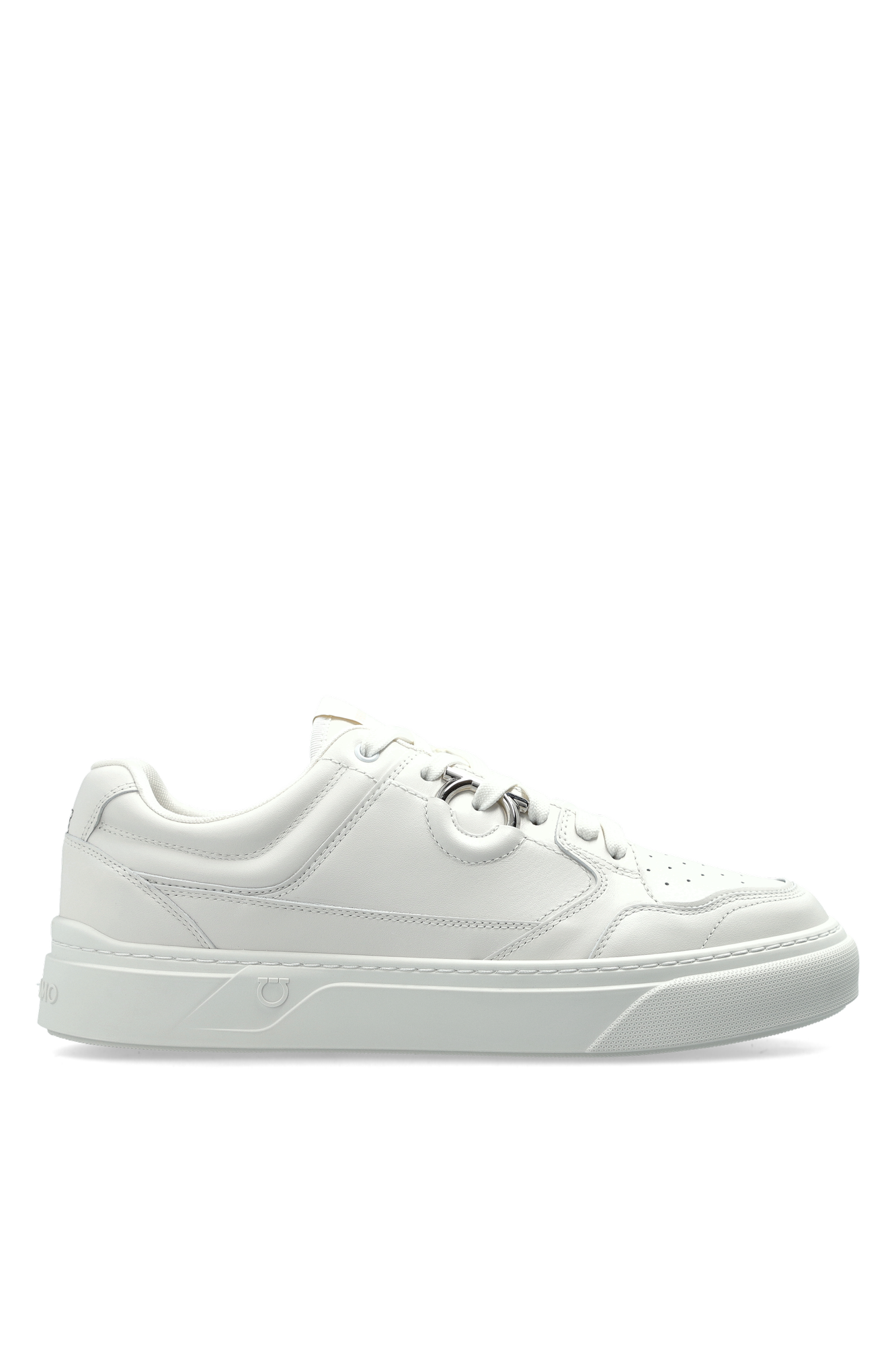 FERRAGAMO Skórzane Buty Sportowe `Seth`, Mężczyźni, Biały