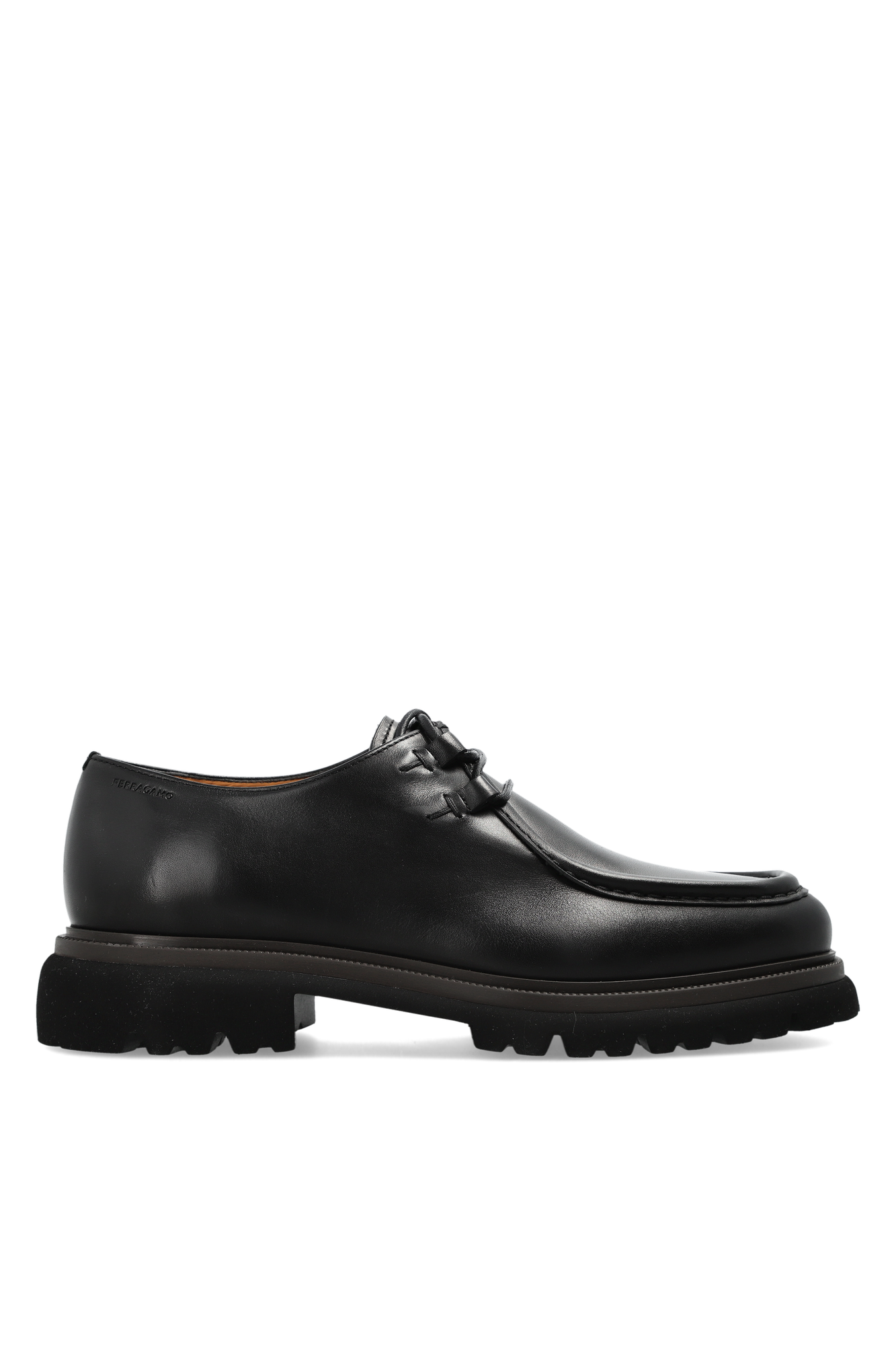 FERRAGAMO Skórzane Buty `Stanley`, Mężczyźni, Czarny
