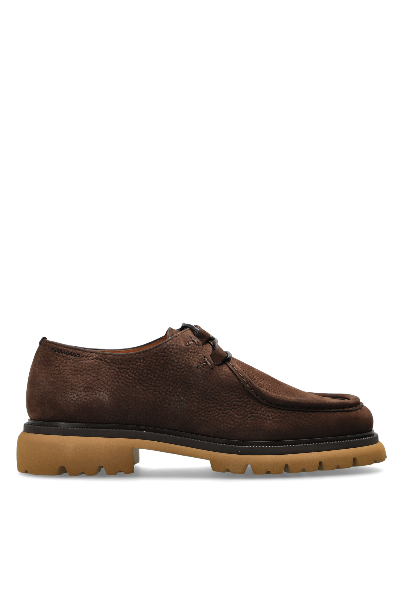 FERRAGAMO Zamszowe Buty `Stanley`, Mężczyźni, Brązowy