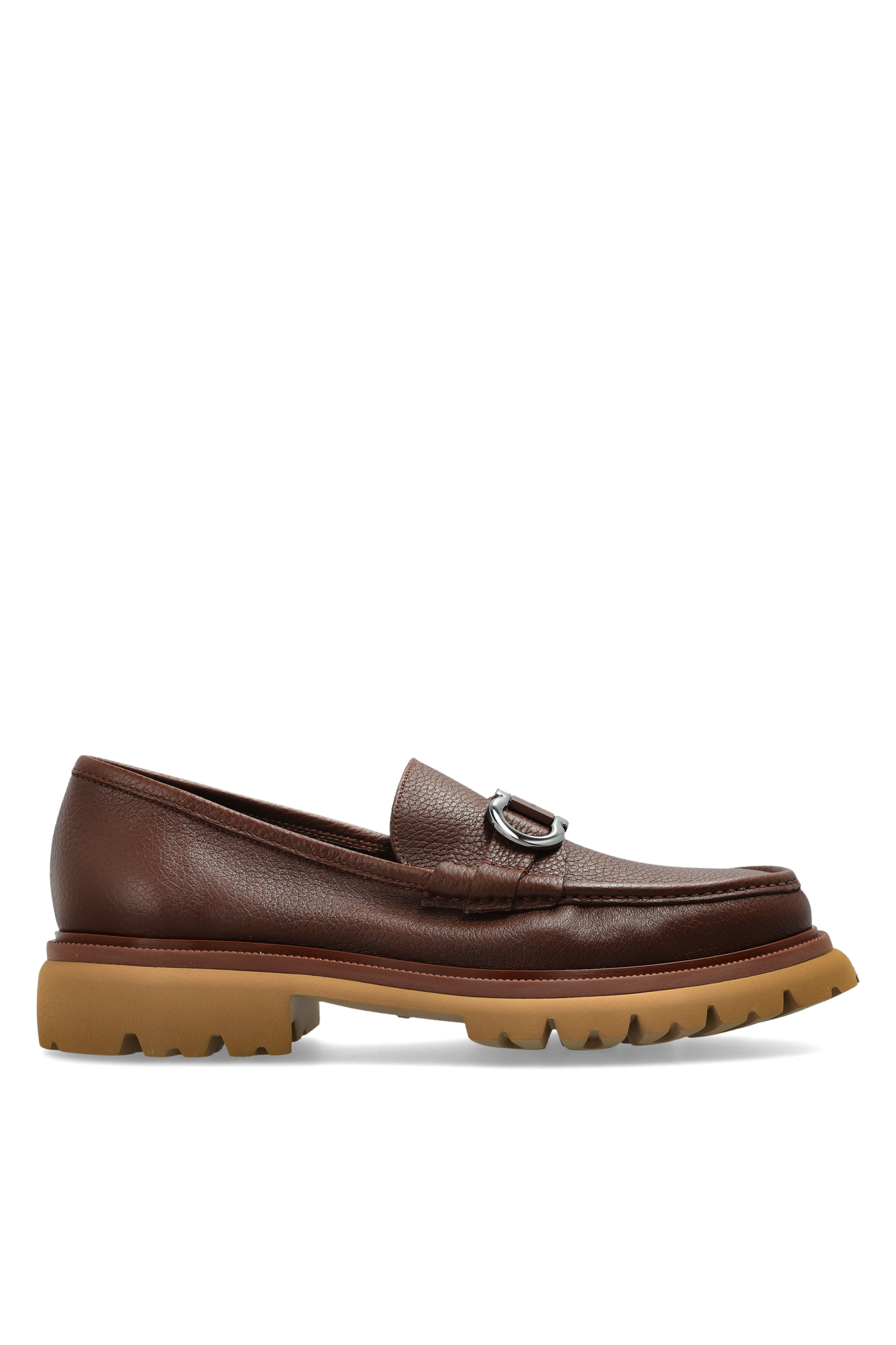FERRAGAMO Skórzane Buty `Cocoon 2` Typu `loafers`, Mężczyźni, Brązowy