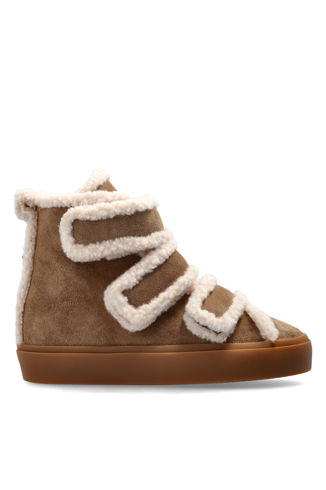 Inuikii Buty Na Koturnie ‘Shearling Velcro Wedge’, Kobiety, Beżowy