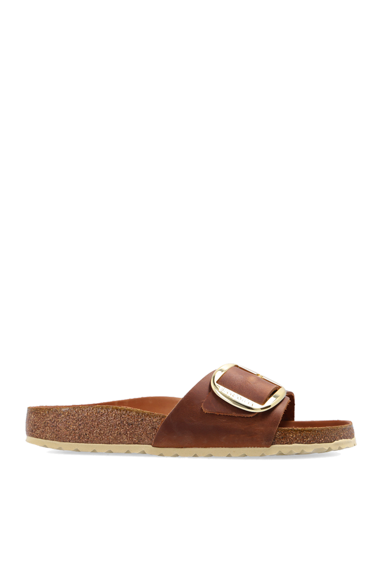 Birkenstock Klapki ‘Madrid Big Buckle’, Kobiety, Brązowy