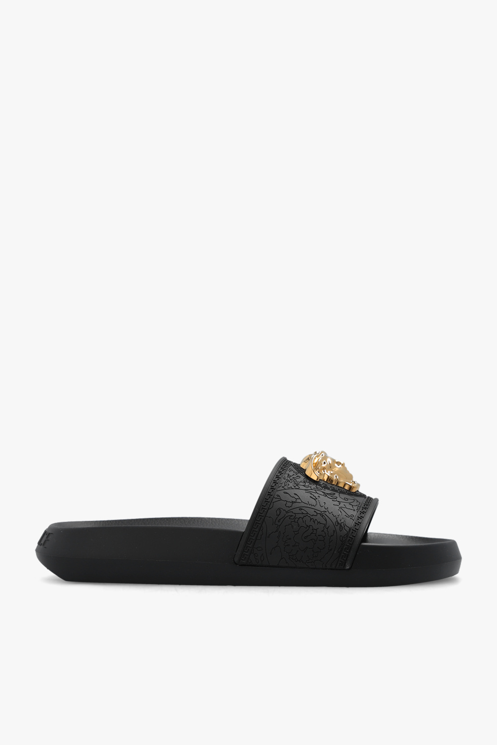 Versace Klapki Z Głową Meduzy, Kobiety, Czarny