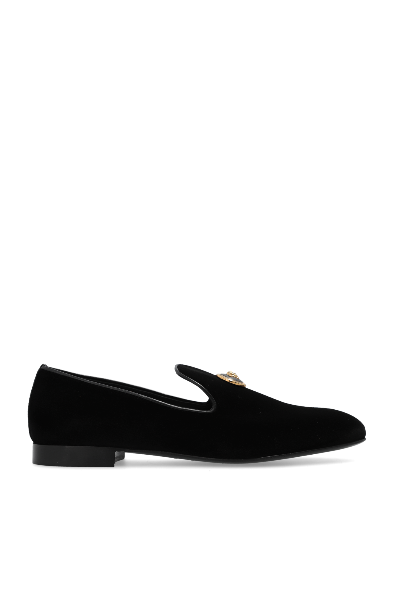 Versace Aksamitne Buty, Mężczyźni, Czarny