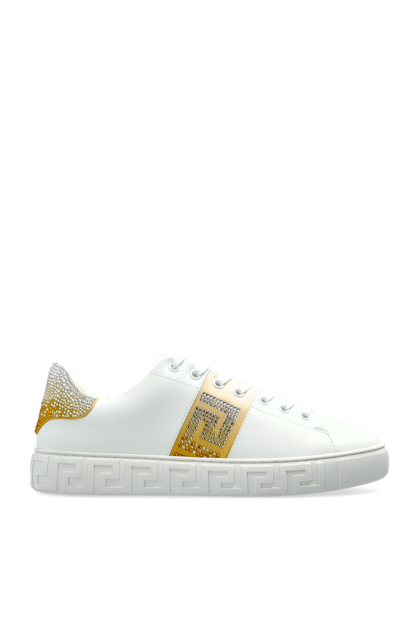Versace Buty Sportowe Z Kryształkami, Kobiety, Biały