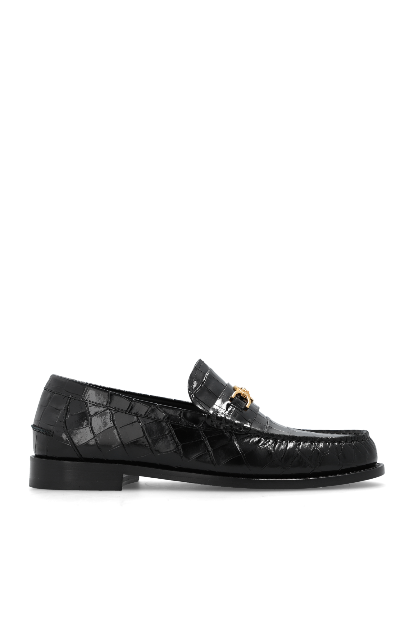 Versace Skórzane Buty Typu ‘loafers’, Mężczyźni, Czarny