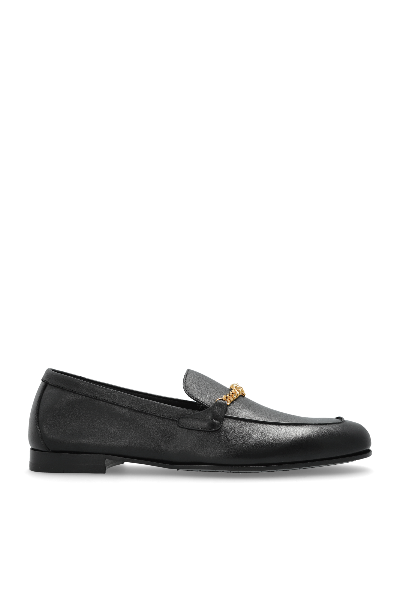 Versace Skórzane Buty Typu `loafers`, Mężczyźni, Czarny