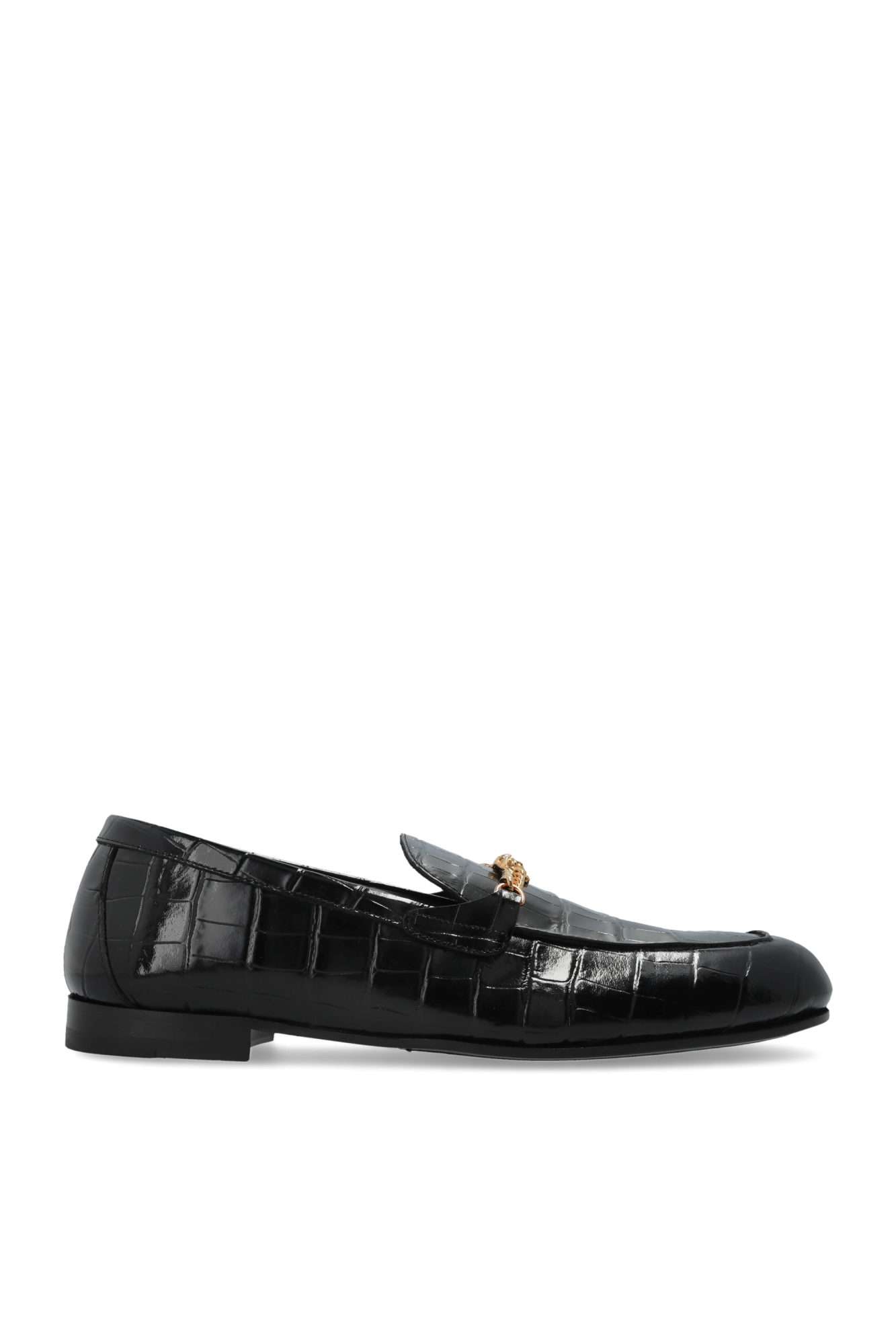 Versace Skórzane Buty Typu ‘Loafers’, Mężczyźni, Czarny