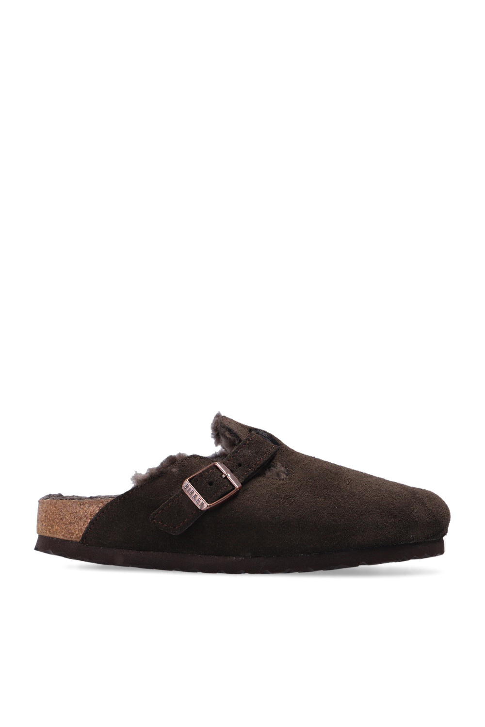 Birkenstock Zamszowe Klapki ‘Boston VL’, Kobiety, Brązowy