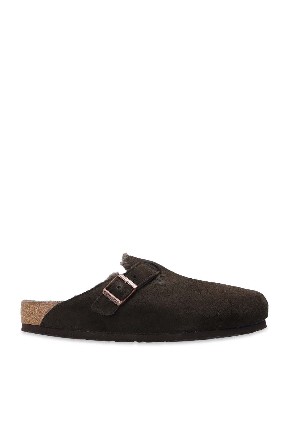 Birkenstock Zamszowe Klapki ‘Boston VL Shearling’, Mężczyźni, Brązowy