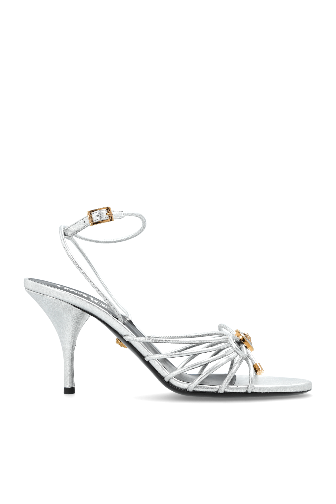Versace Sandały Na Obcasie, Kobiety, Srebrny