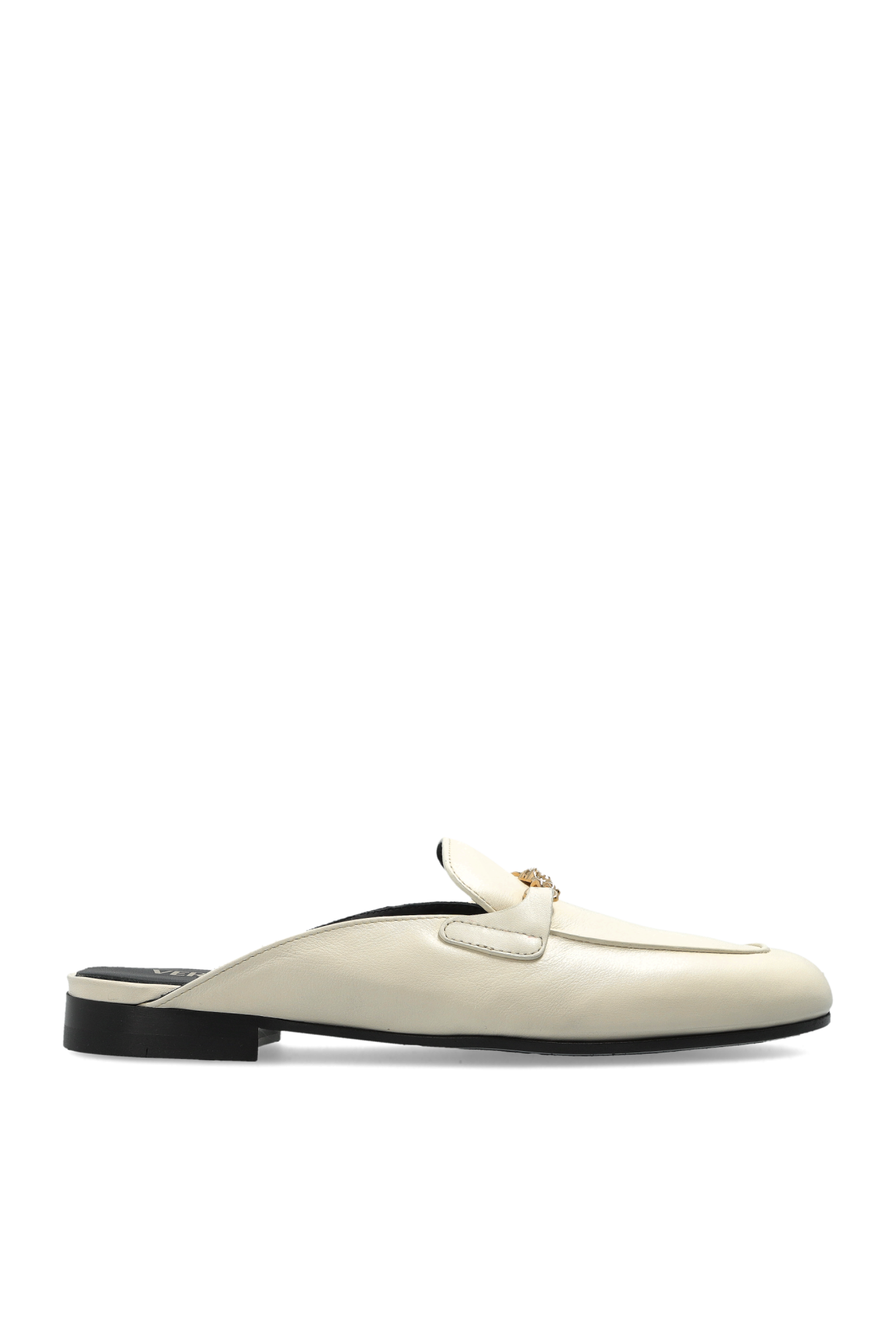 Versace Skórzane Buty Z Głową Meduzy, Kobiety, Kremowy