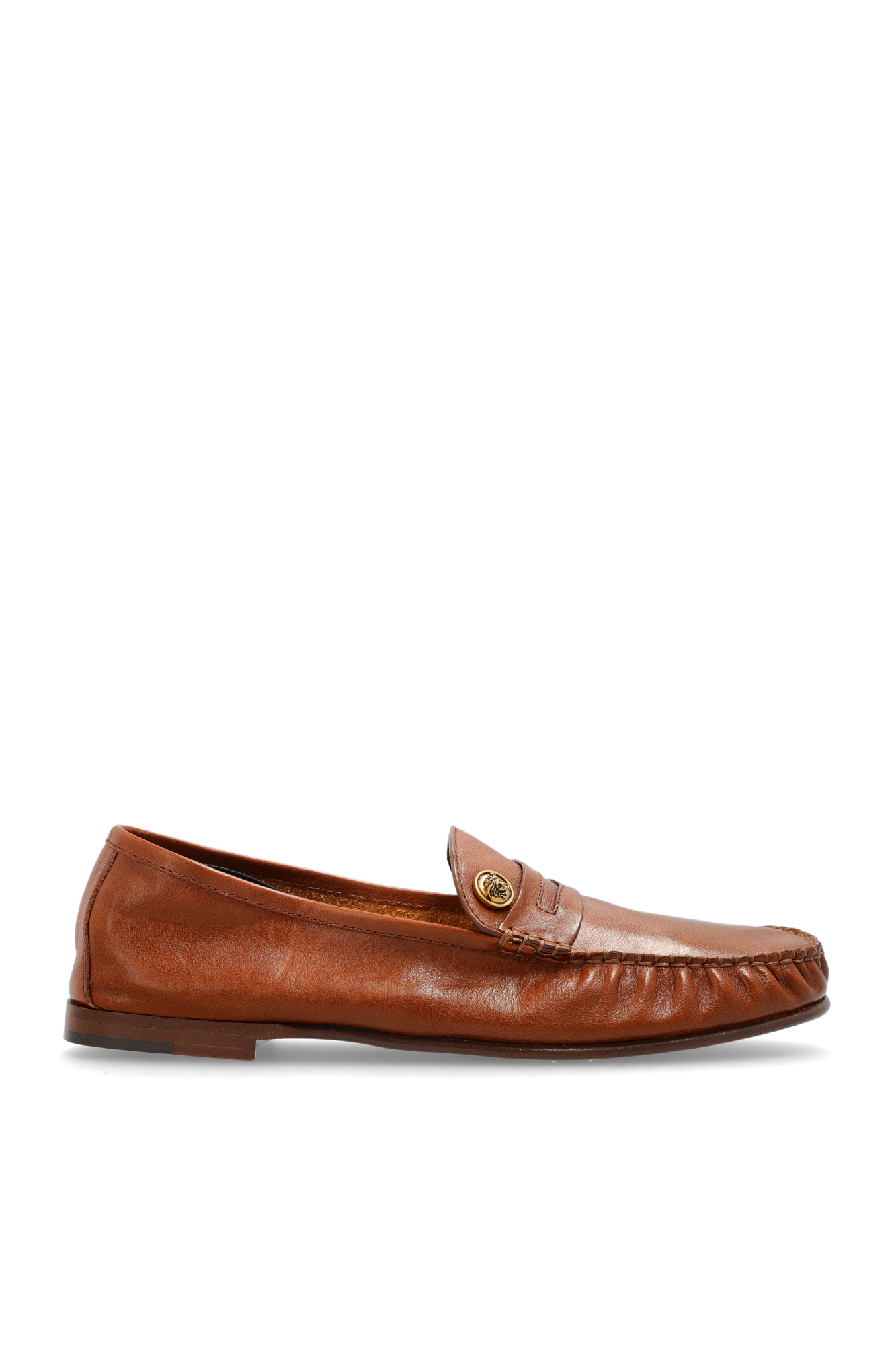 Versace Skórzane Buty Typu ‘Loafers’, Kobiety, Brązowy