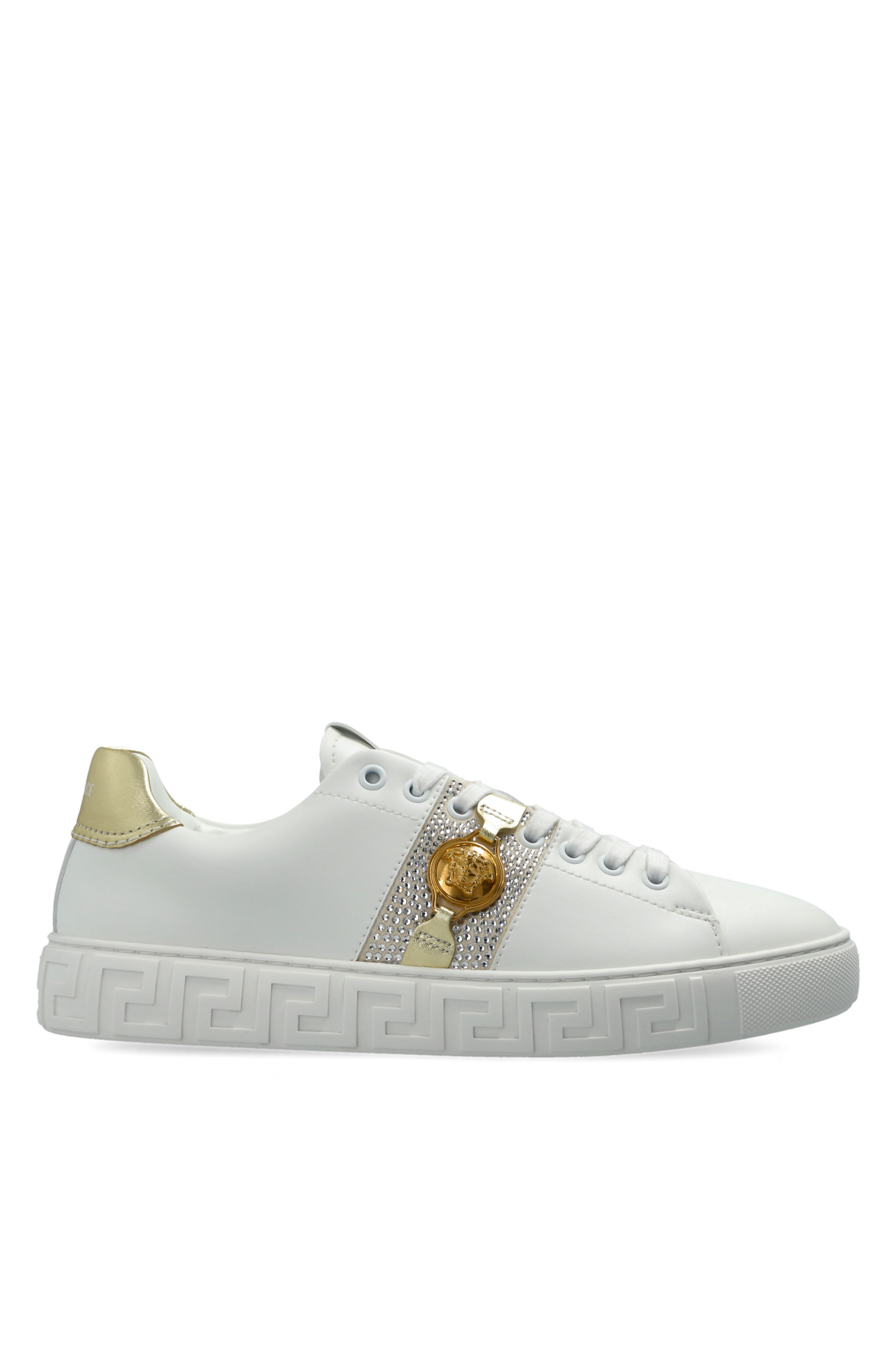 Versace Sportowe Buty Z Aplikacjami, Kobiety, Biały