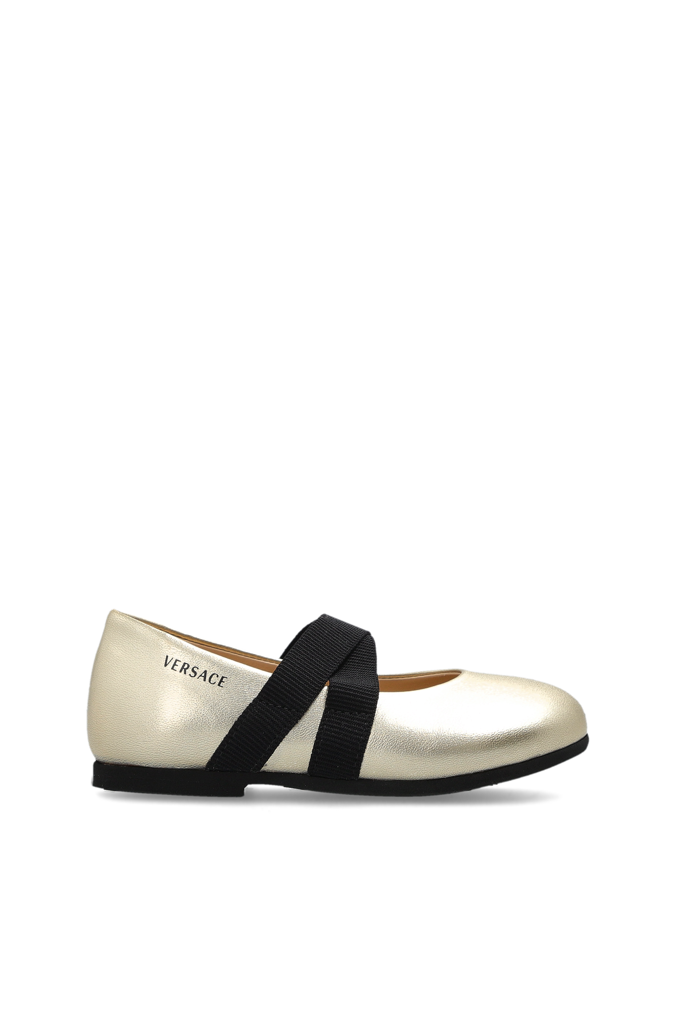 Versace Kids Skórzane Baleriny, Unisex, Złoty
