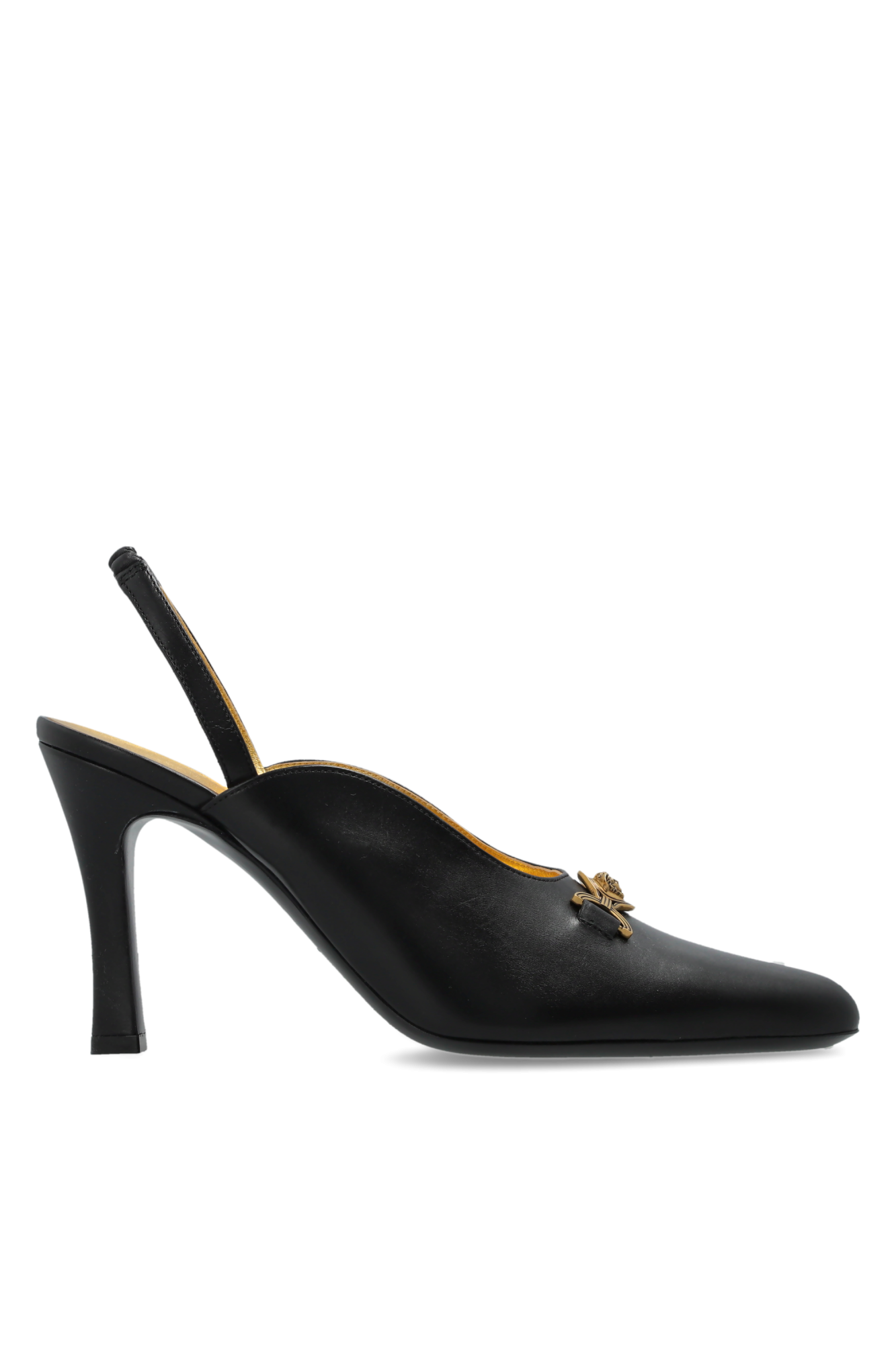 Versace Buty Na Obcasie Z Logo, Kobiety, Czarny
