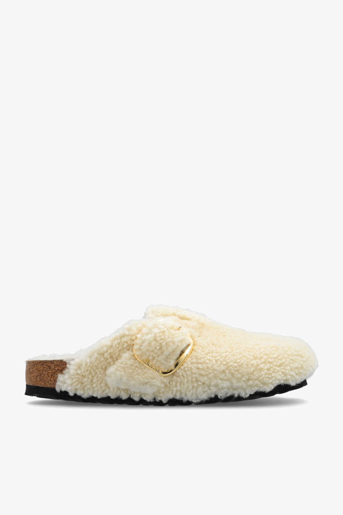 Birkenstock Klapki ‘Boston Big Buckle’, Kobiety, Kremowy