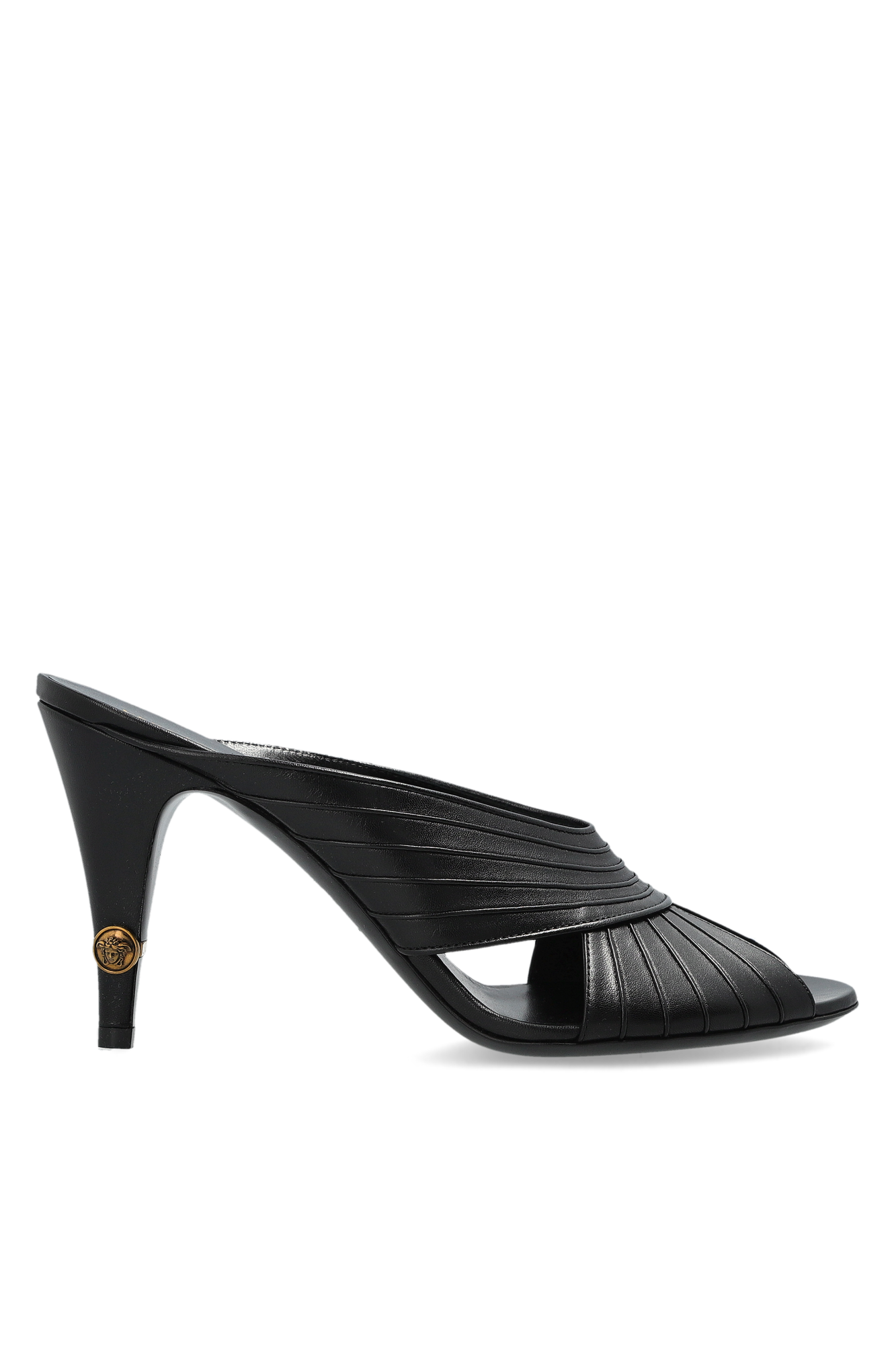 Versace Klapki Na Obcasie `Gianni`, Kobiety, Czarny