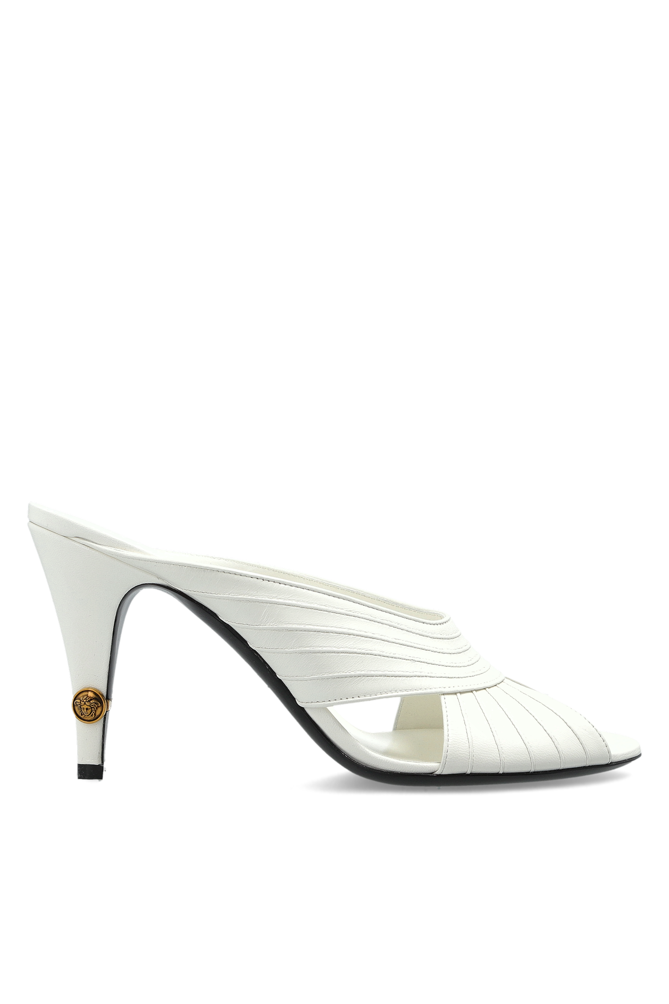 Versace Klapki Na Obcasie `Gianni`, Kobiety, Biały