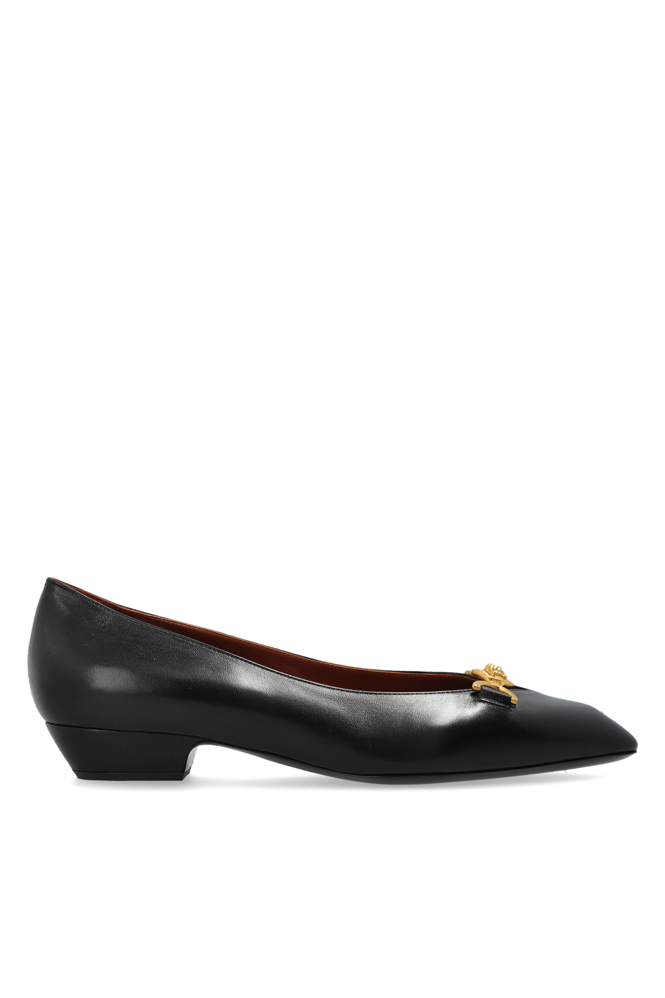 Versace Baleriny Na Obcasie, Kobiety, Czarny