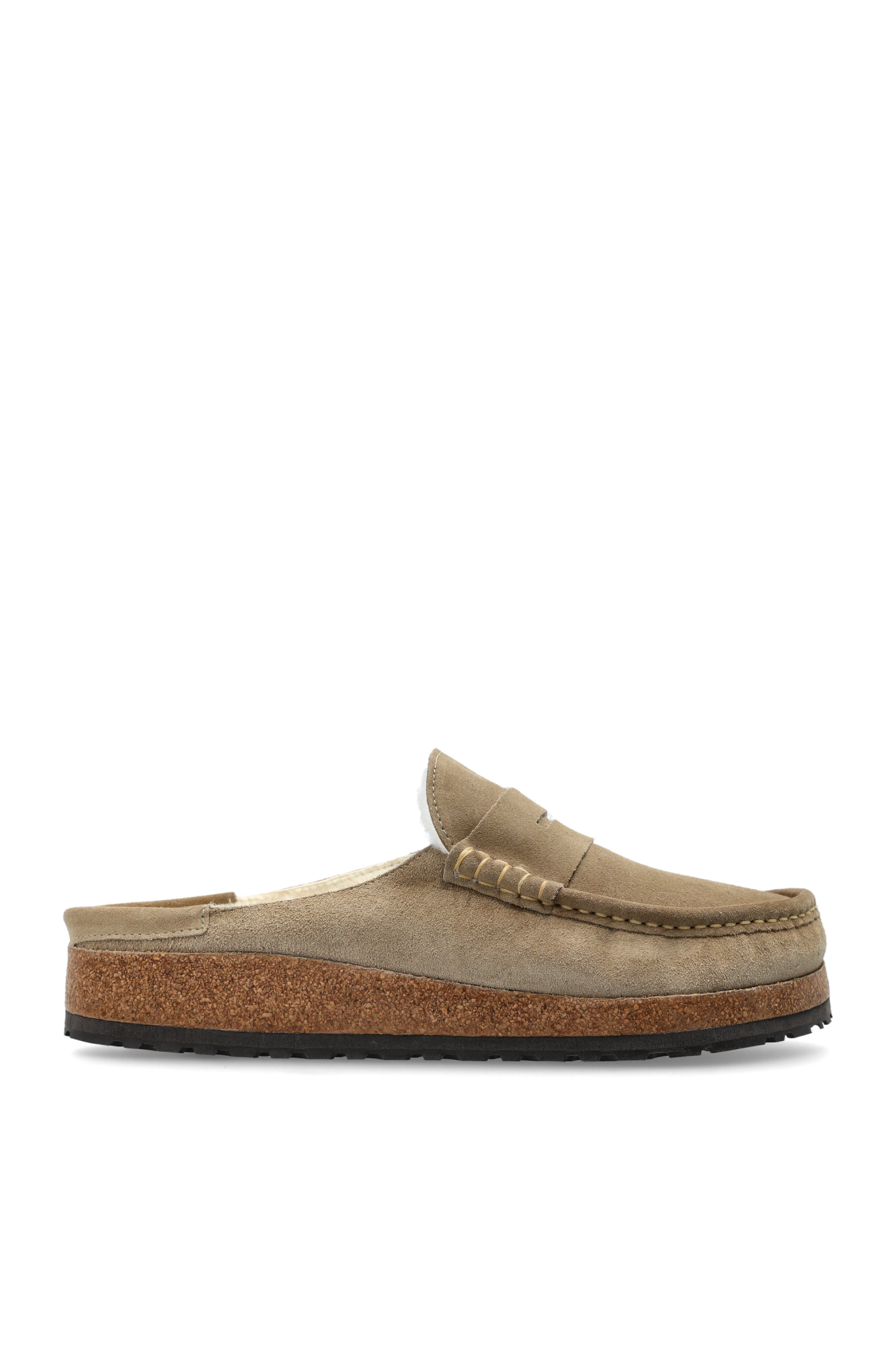 Birkenstock Klapki `Naples Shearling`, Mężczyźni, Beżowy