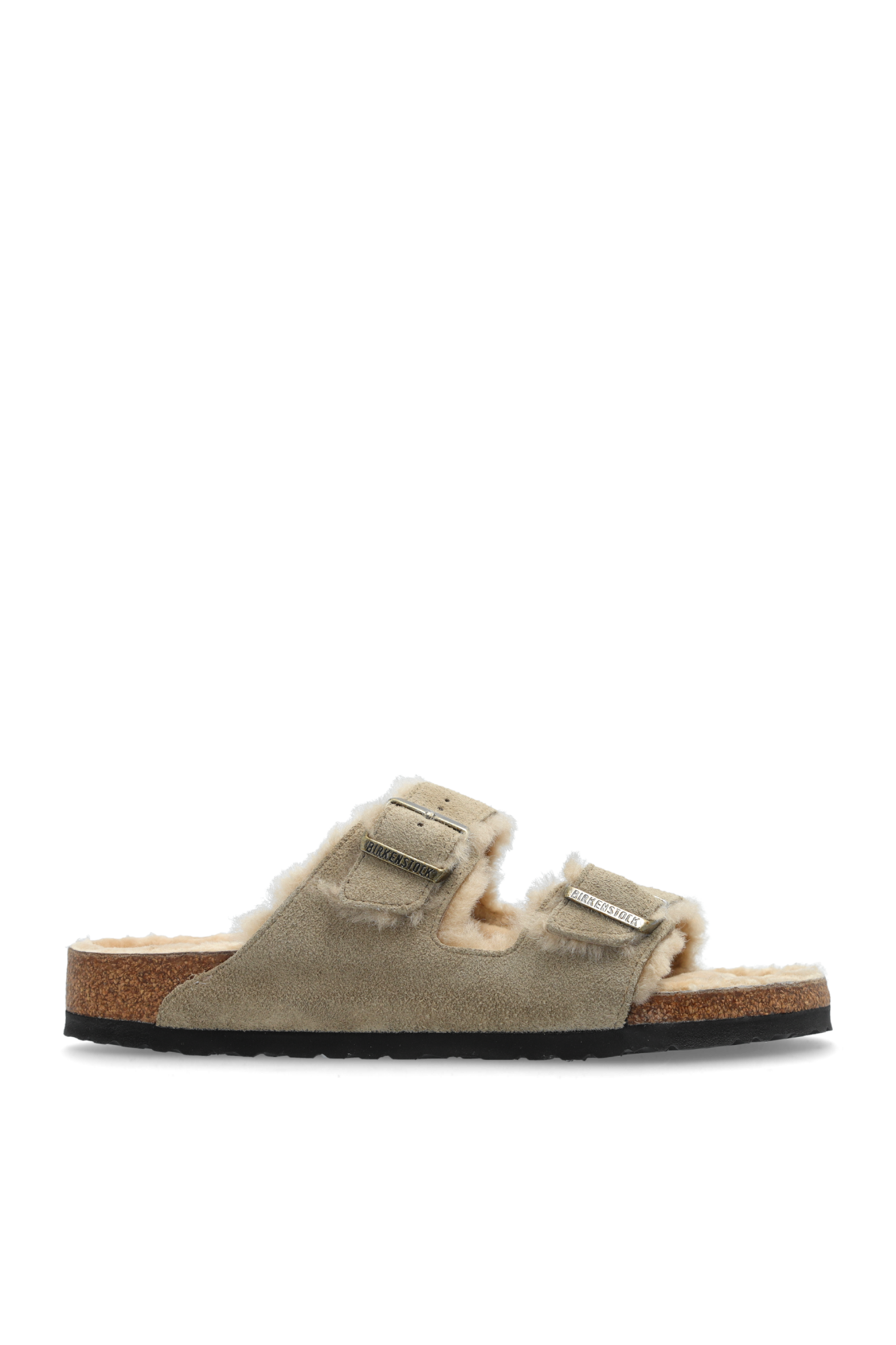 Birkenstock Klapki ‘Arizona Shearling’, Mężczyźni, Beżowy