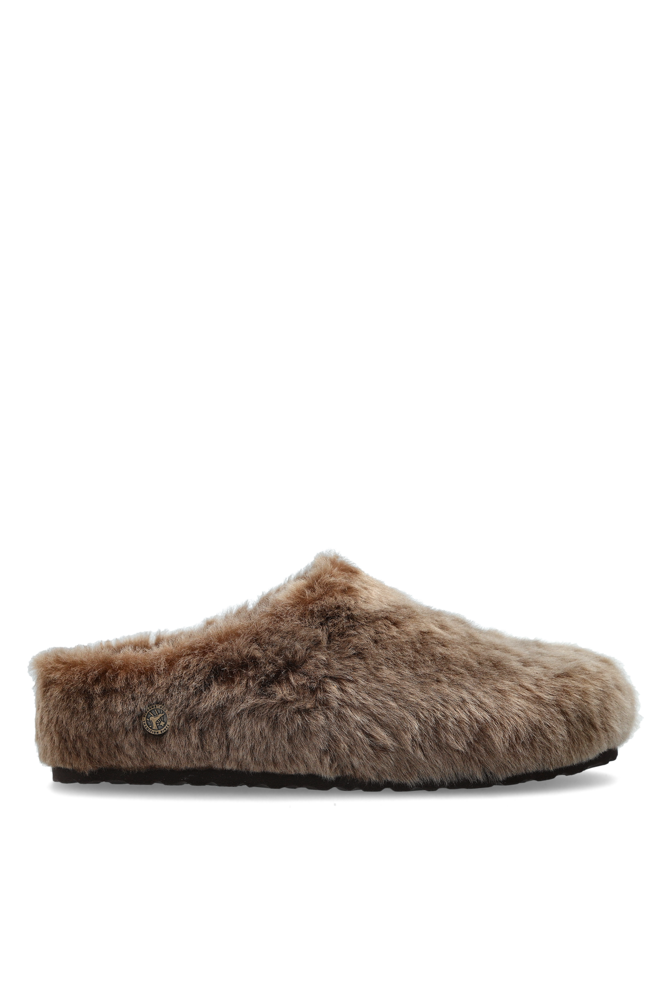 Birkenstock Klapki ‘Amsterdam Wrapped Shearling Os’, Kobiety, Brązowy