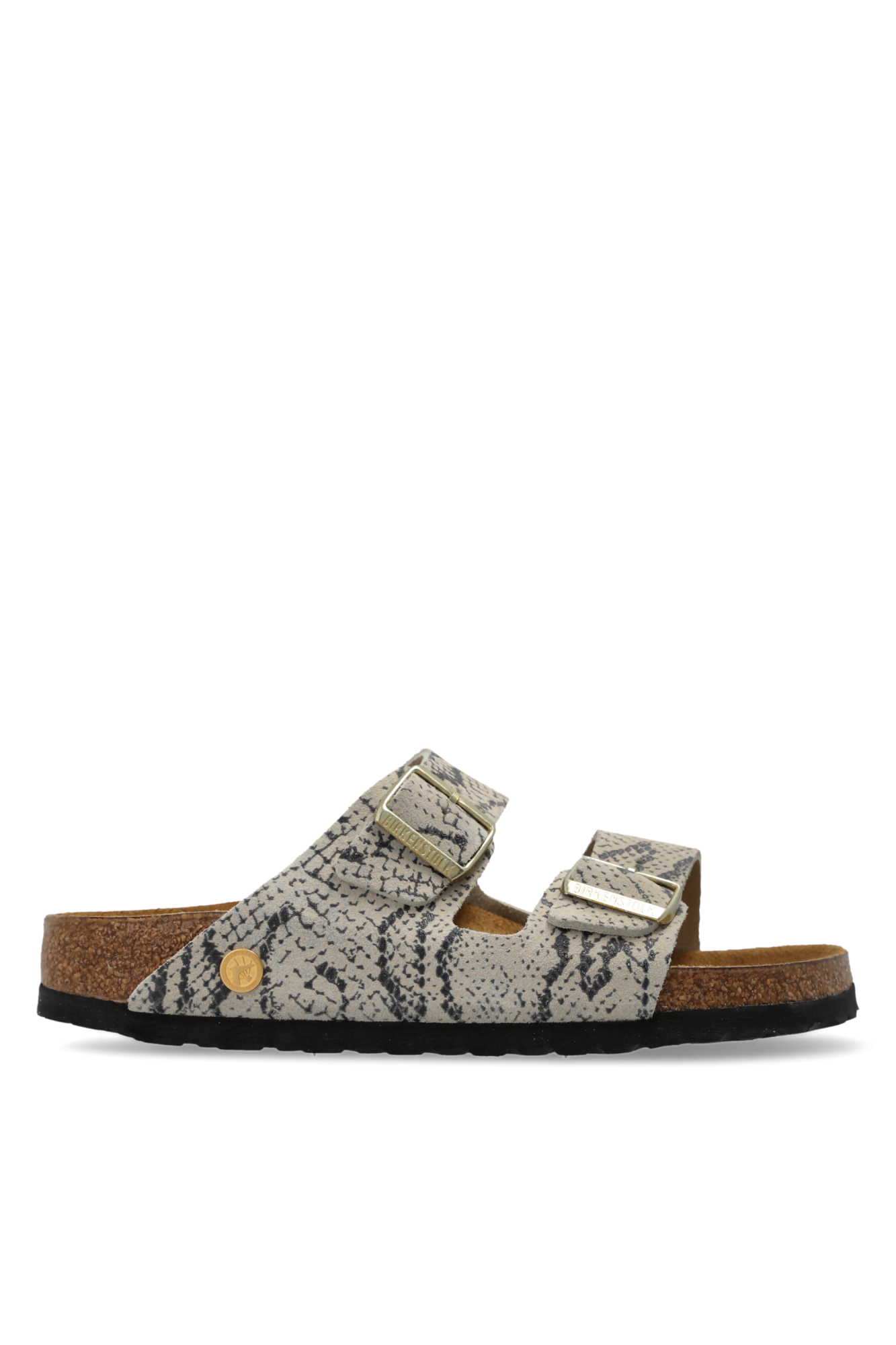Birkenstock Klapki ‘Arizona Rivet Logo’, Kobiety, Kremowy