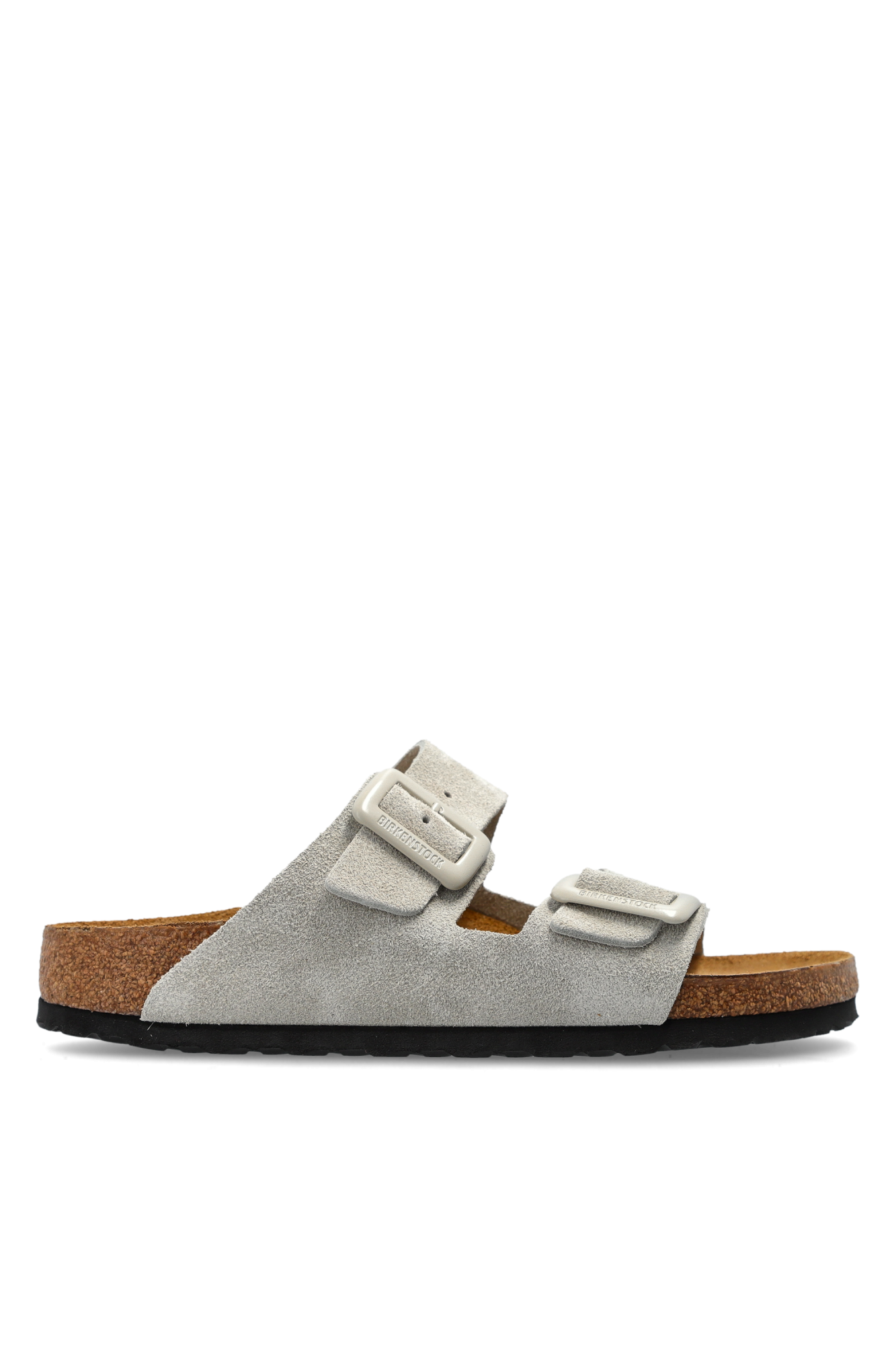 Birkenstock Klapki ‘Arizona Cushion Buckle Suede’’, Kobiety, Kremowy