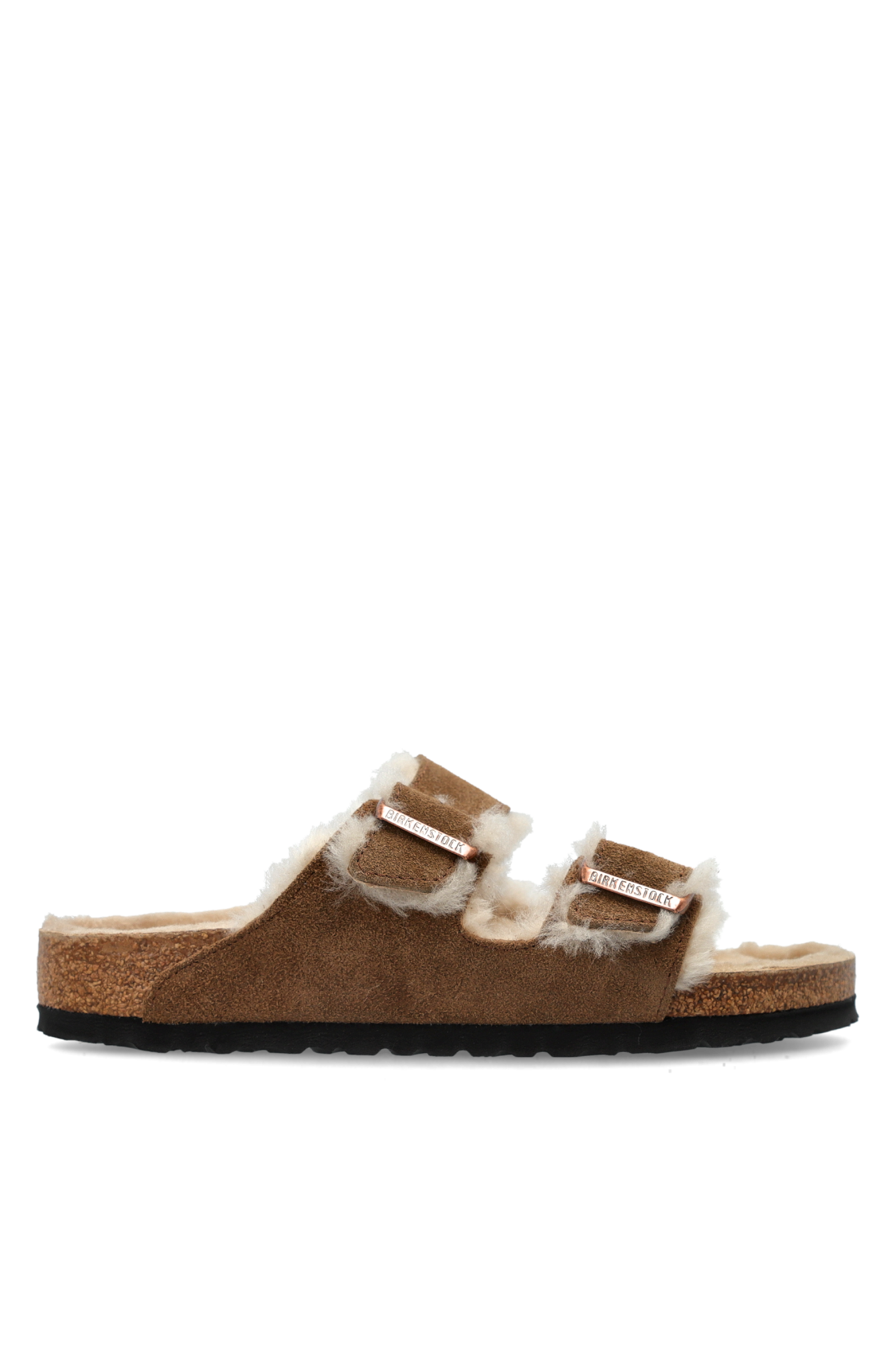 Birkenstock Klapki ‘Arizona Shearling’, Mężczyźni, Brązowy