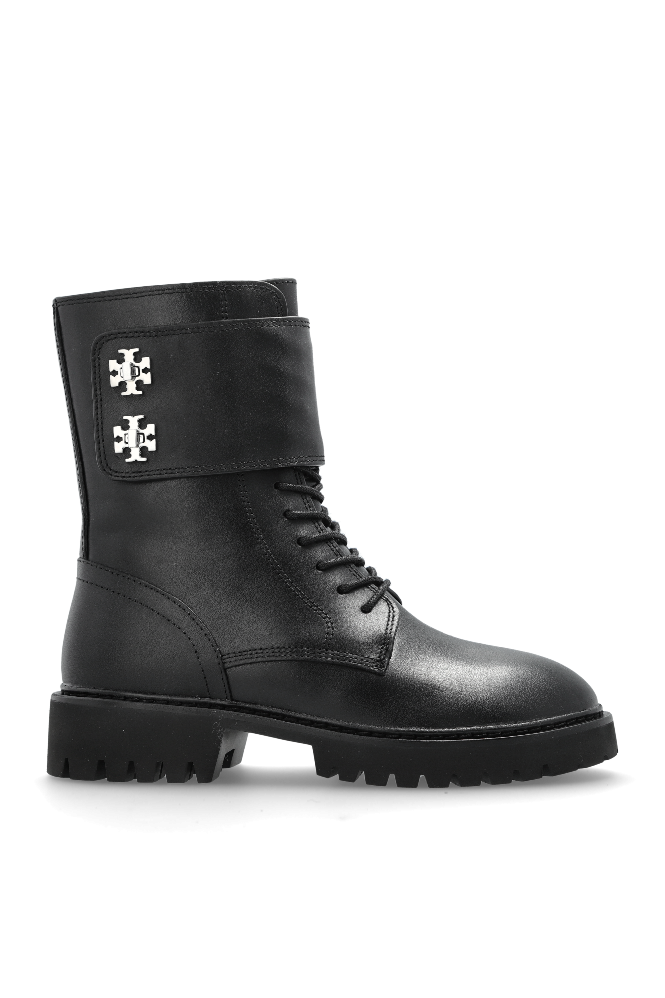 Tory Burch Skórzane Botki `Turnlock’, Kobiety, Czarny