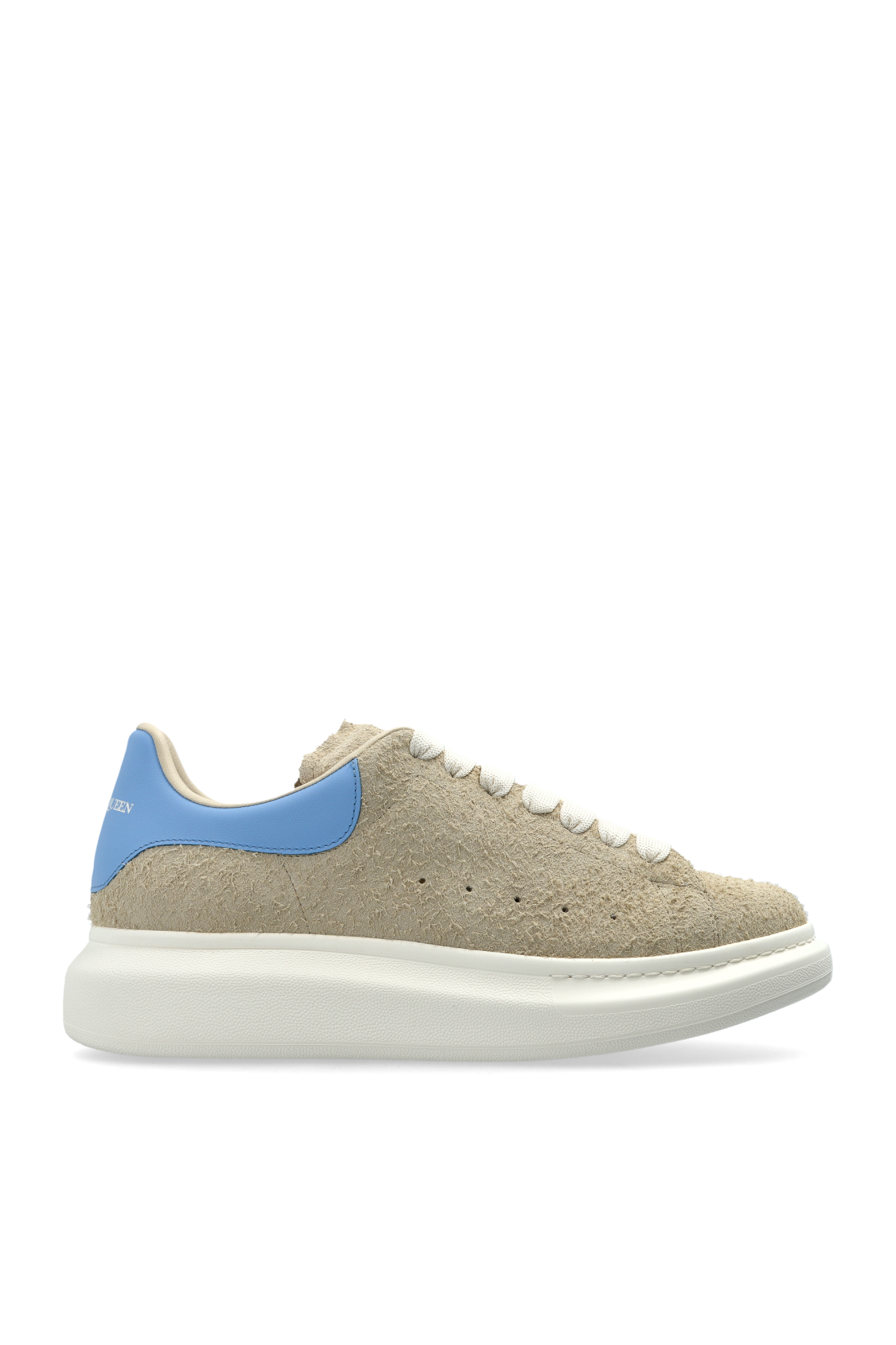 Alexander McQueen Zamszowe Buty Sportowe Z Logo, Mężczyźni, Beżowy