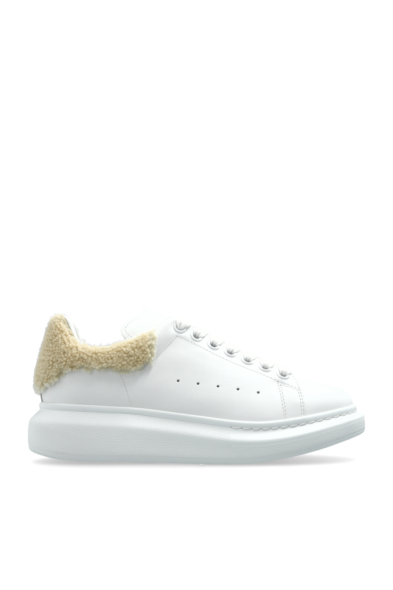 Alexander McQueen Buty Sportowe Z Futrzanym Zapiętkiem, Kobiety, Biały
