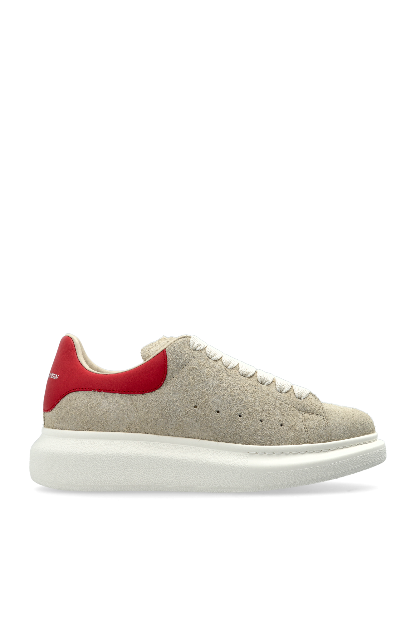 Alexander McQueen Zamszowe Buty Sportowe Z Logo, Kobiety, Beżowy
