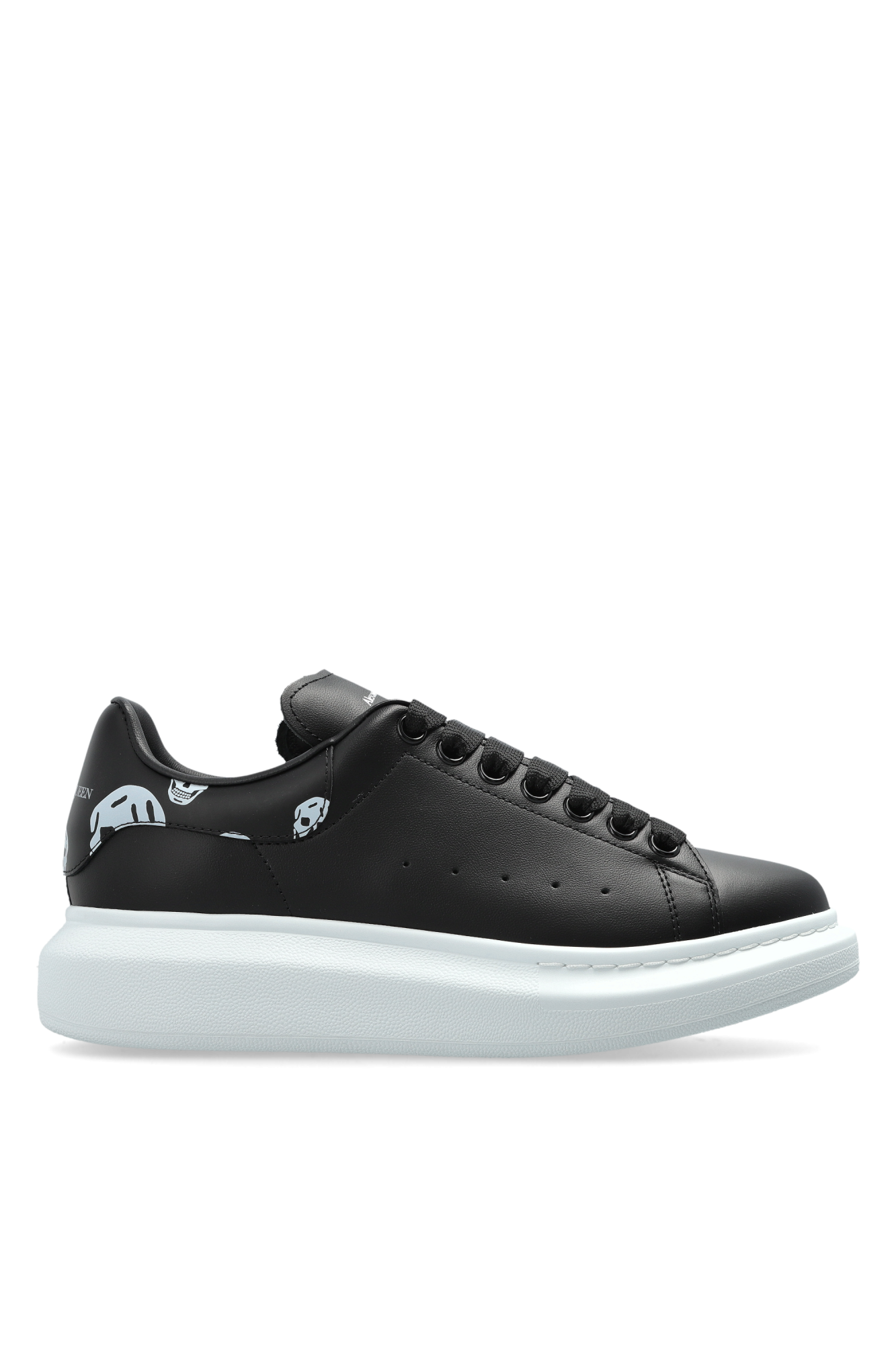 Alexander McQueen Skórzane Buty Sportowe Z Logo, Kobiety, Czarny