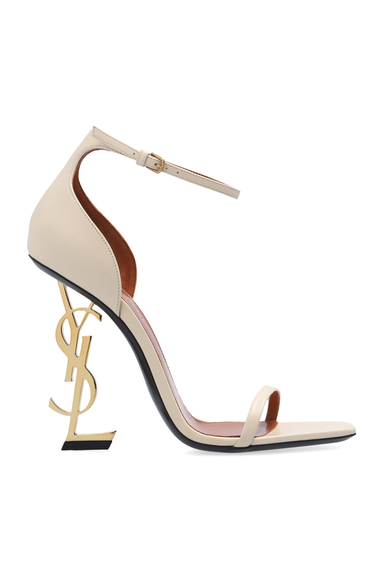 Saint Laurent Sandały Na Obcasie ‘Opyum’, Kobiety, Kremowy