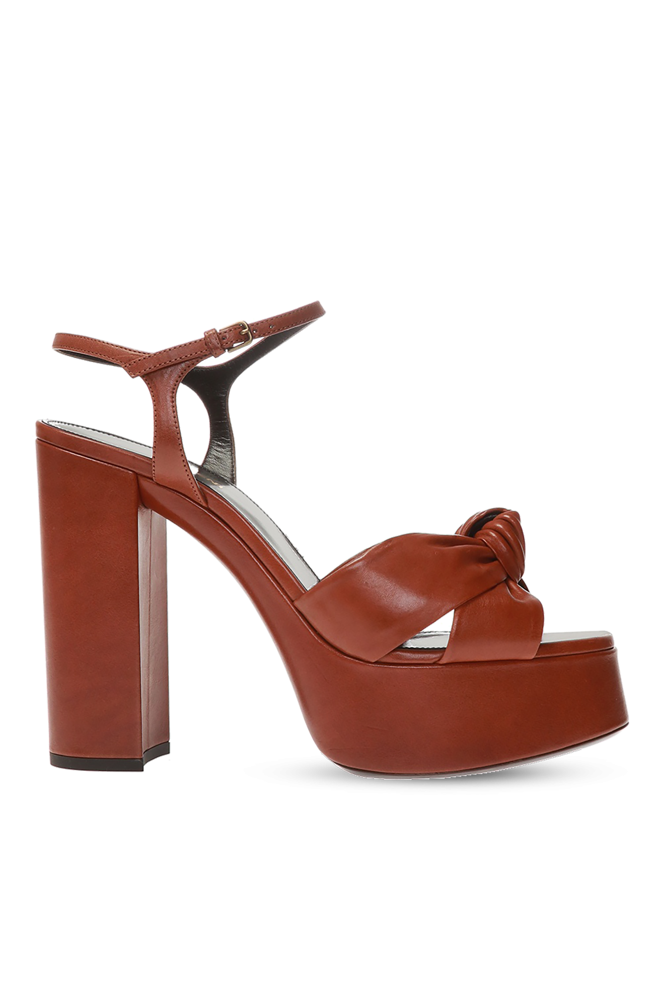 Saint Laurent Sandały Na Obcasie ‘Bianca’, Kobiety, Brązowy