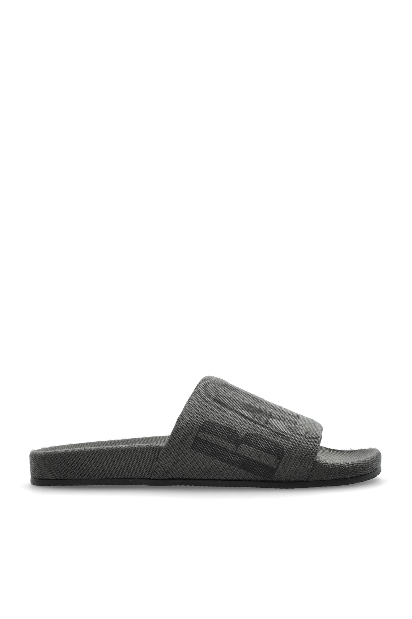 Balenciaga Klapki Z Logo, Mężczyźni, Szary