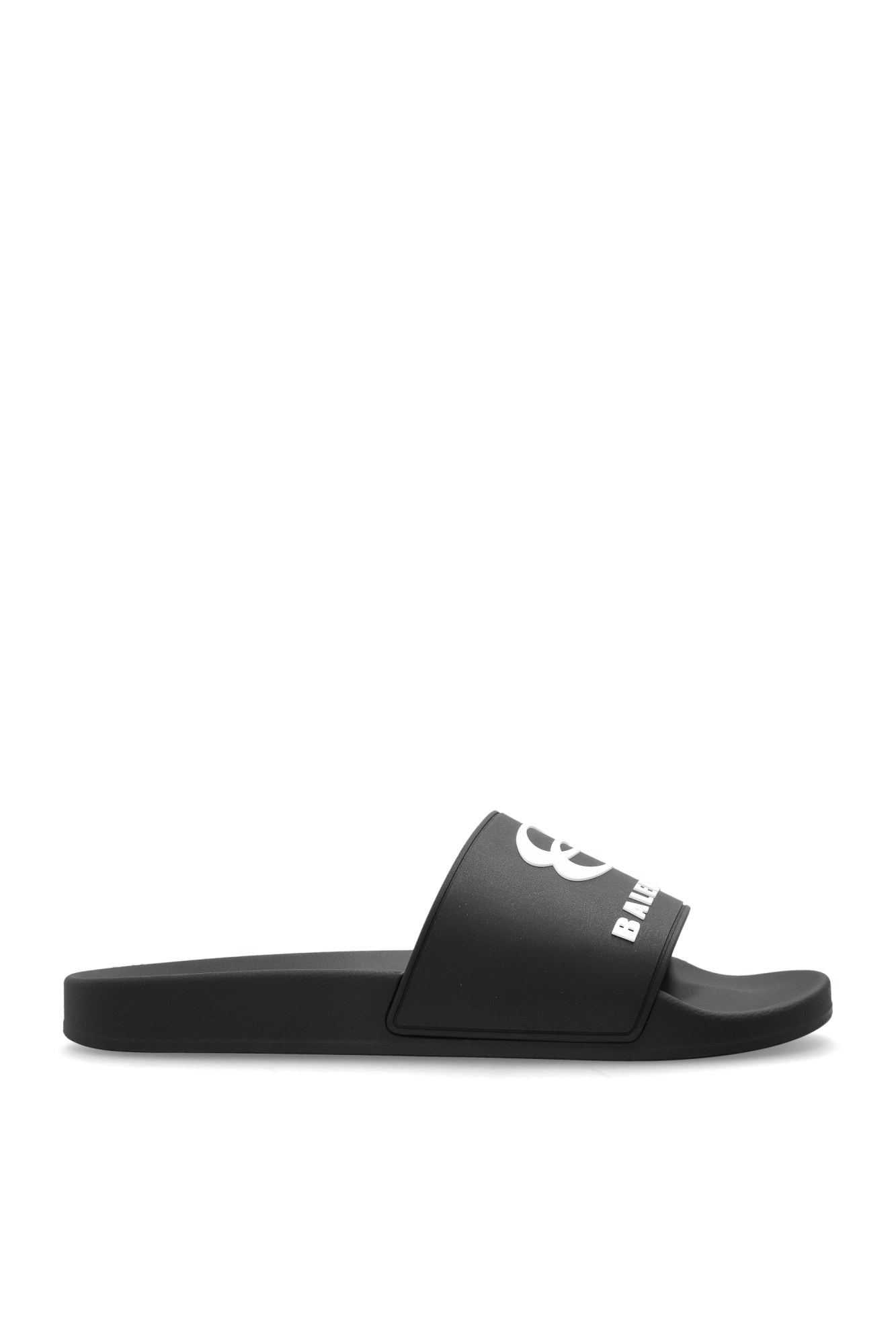 Balenciaga Gumowe Klapki Z Logo, Mężczyźni, Czarny