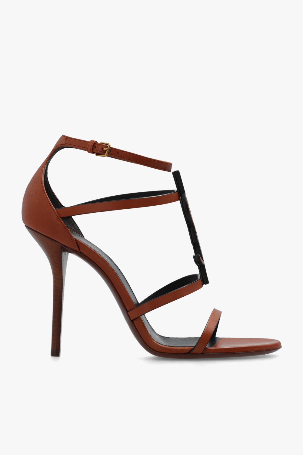 Saint Laurent Sandały Na Obcasie ‘Cassandra’, Kobiety, Brązowy